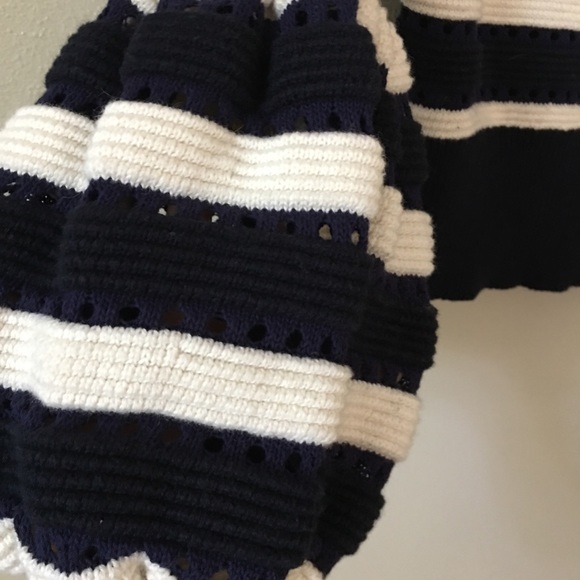 COPY - SELF PORTRAIT Balloon Sleeve Striped Sweater Blue/Cream S - Picture 6 of 7